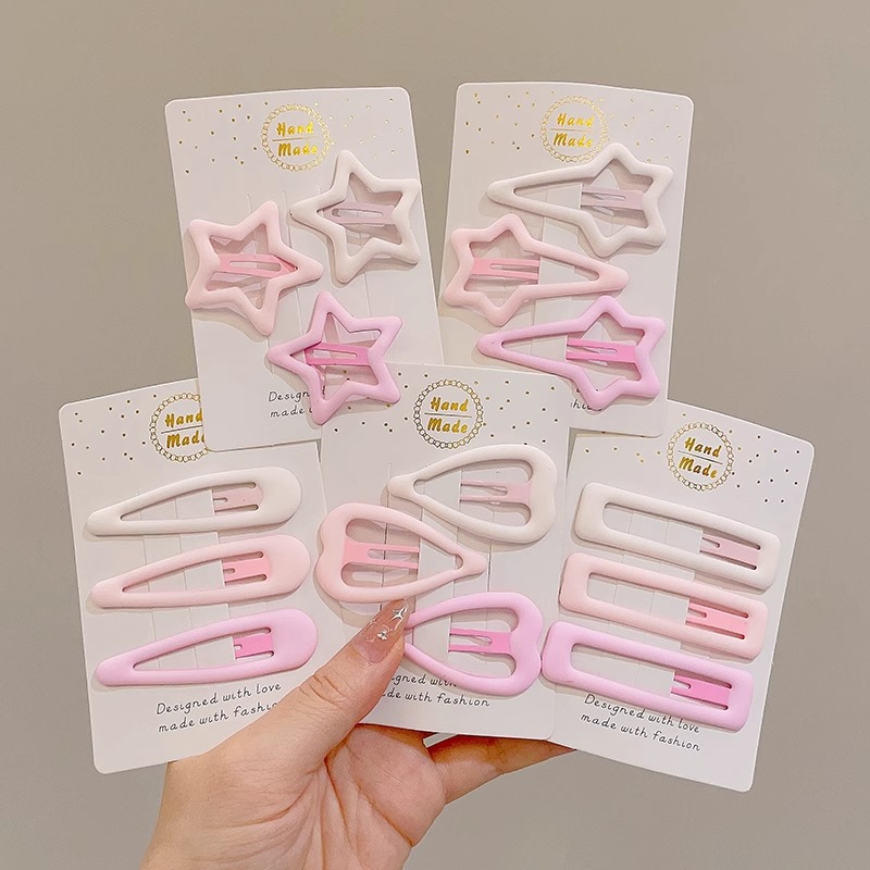 Rosa Linda estrella horquilla lado femenino clip de pelo amor de los niños BB clip de pelo roto horquilla bebé tocado