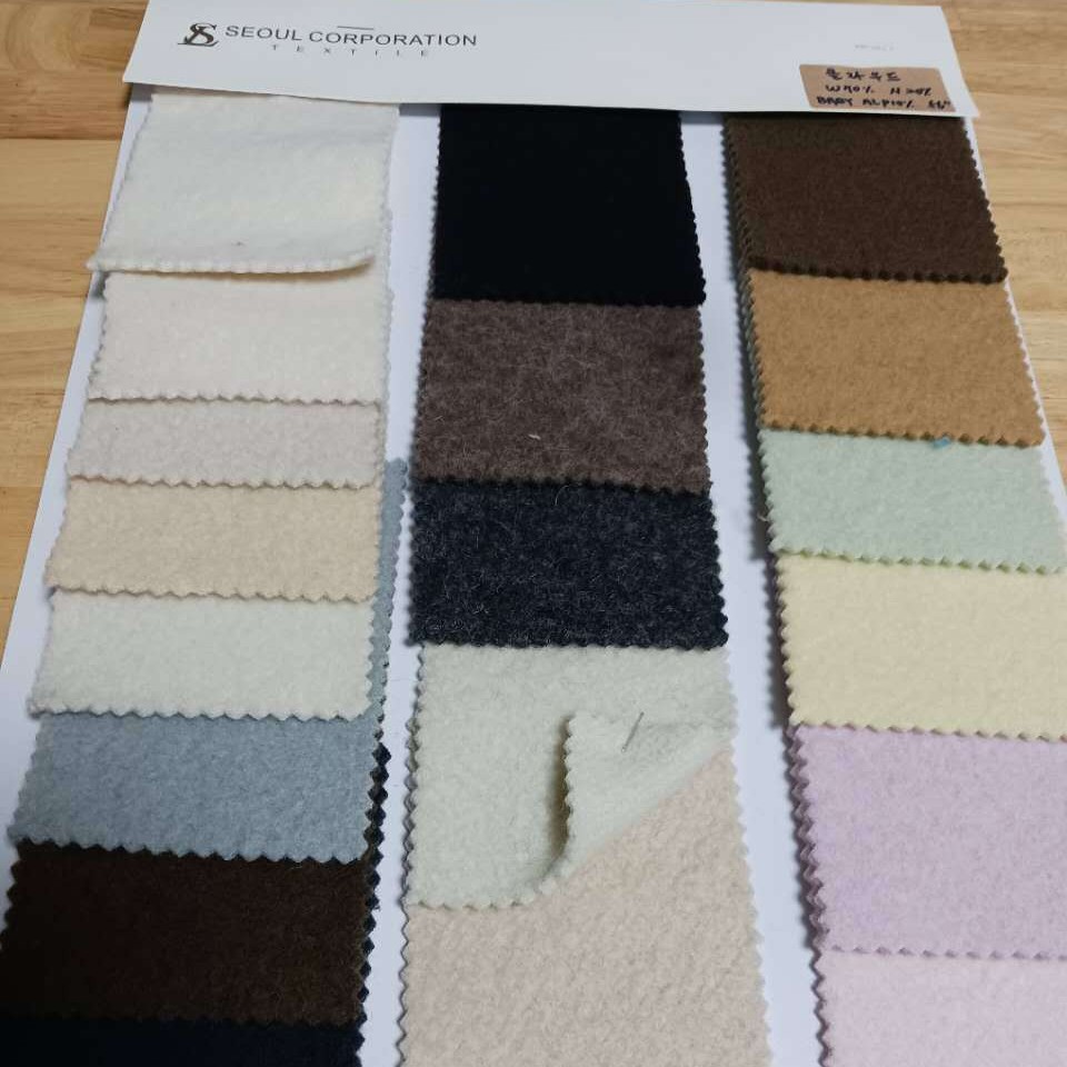 韩国进口毛圈小羊驼绒卷毛呢大衣面料