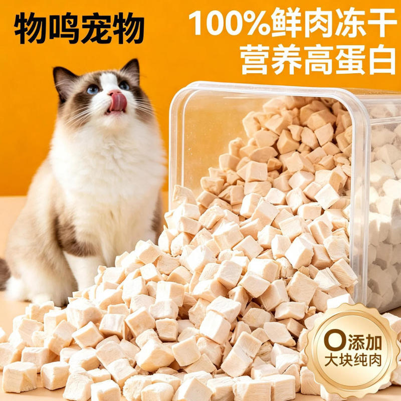 Freeze-Dried Cat Snacks, Chicken Nuggets, Chicken Breast Meat, Pet Dog Food, Kitten Food, High-Protein, Available for Dropshipping Freeze-Dried Cat Snacks, Chicken Nuggets, Chicken Breast Meat, Pet Dog Food, Kitten Food, High-Protein, Available for Dropshipping
