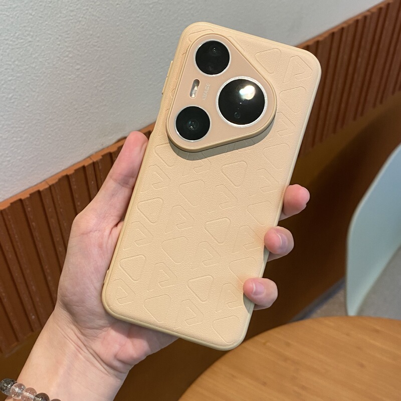 Huawei pura80pro 携帯電話ケースに適した細かい穴の新しい p80 ファッショナブルでシンプルなプレーンレザー落下防止保護カバー|undefined
