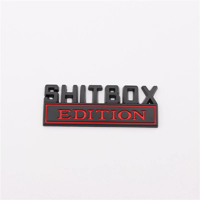 Модернизированный автомобиль шильдик Sh1tbox из цинкового сплава IT edition металлическая наклейка на машину