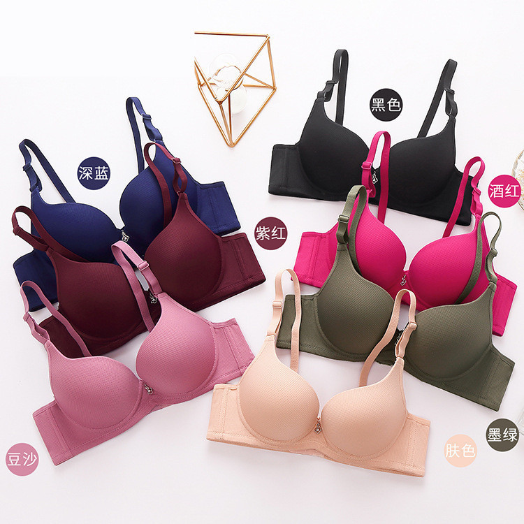 Cross-border Adjustable Foreign Trade plus size Solid Color Comfortable Breathable Sexy Underwear Women's Bra with Steel Rings
