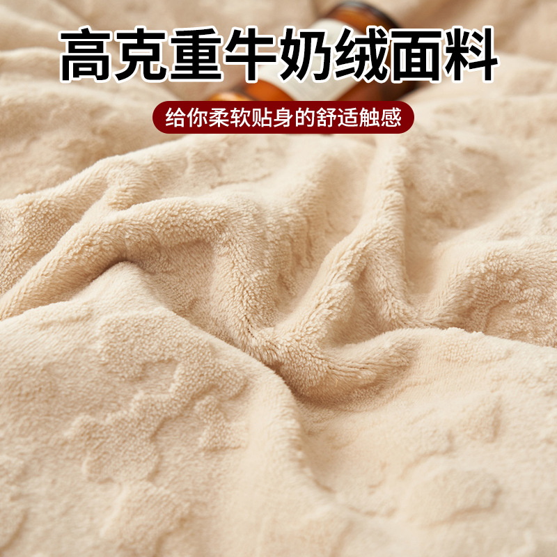 A clase doble cara engrosada cama de lana de leche de cuatro piezas de ropa de cama de invierno sábanas de lana de coral
