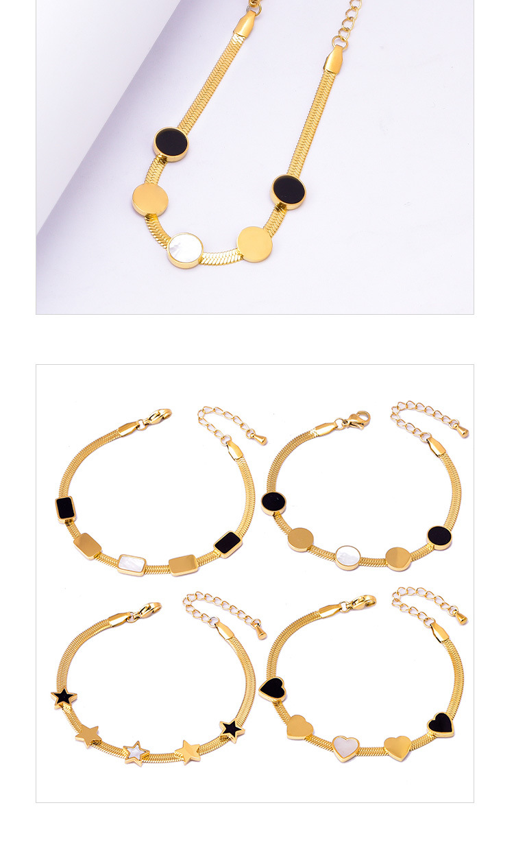 304 Stainless Steel Chain Material 1 Piece Quantity Daily Occasion PVD Coated Real Gold Plated 18K Gold Star Heart Shape 304 Stainless Steel Waterproof Non Tarnish 304 Stainless Steel Bracelets