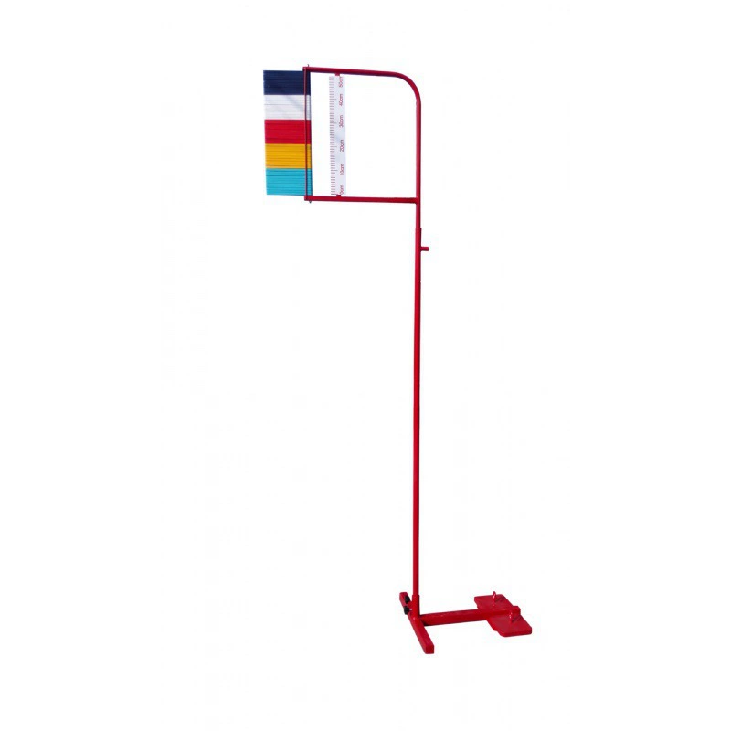 Telescopic vertical jump measuring pole, portable, 1.2–3.7 m, wall or base models