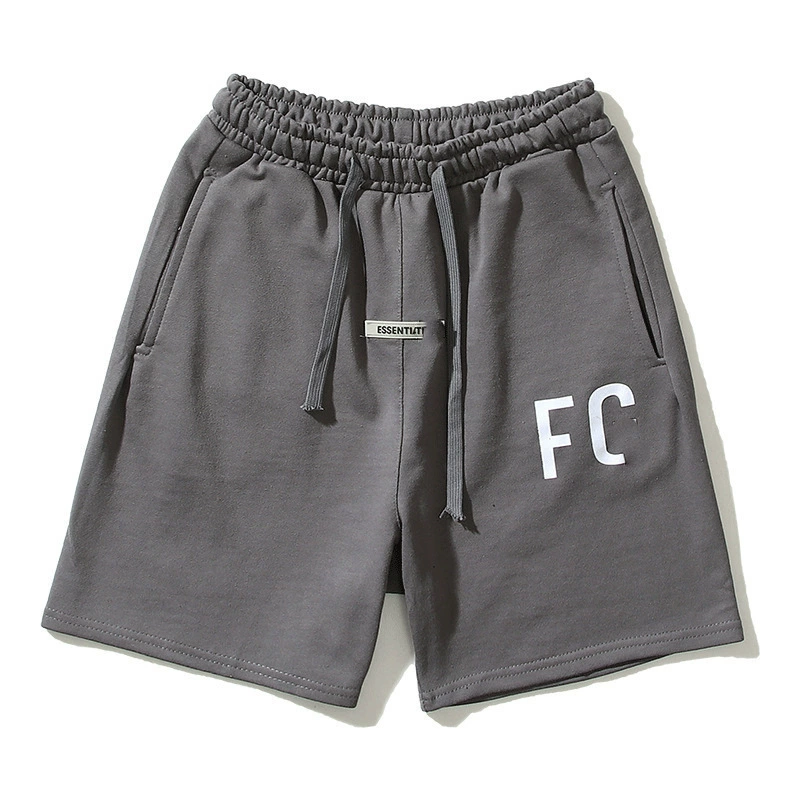 High-version FOG main line ESS trendy brand shorts flocking printed summer loose terry cloth sports and casual trousers men