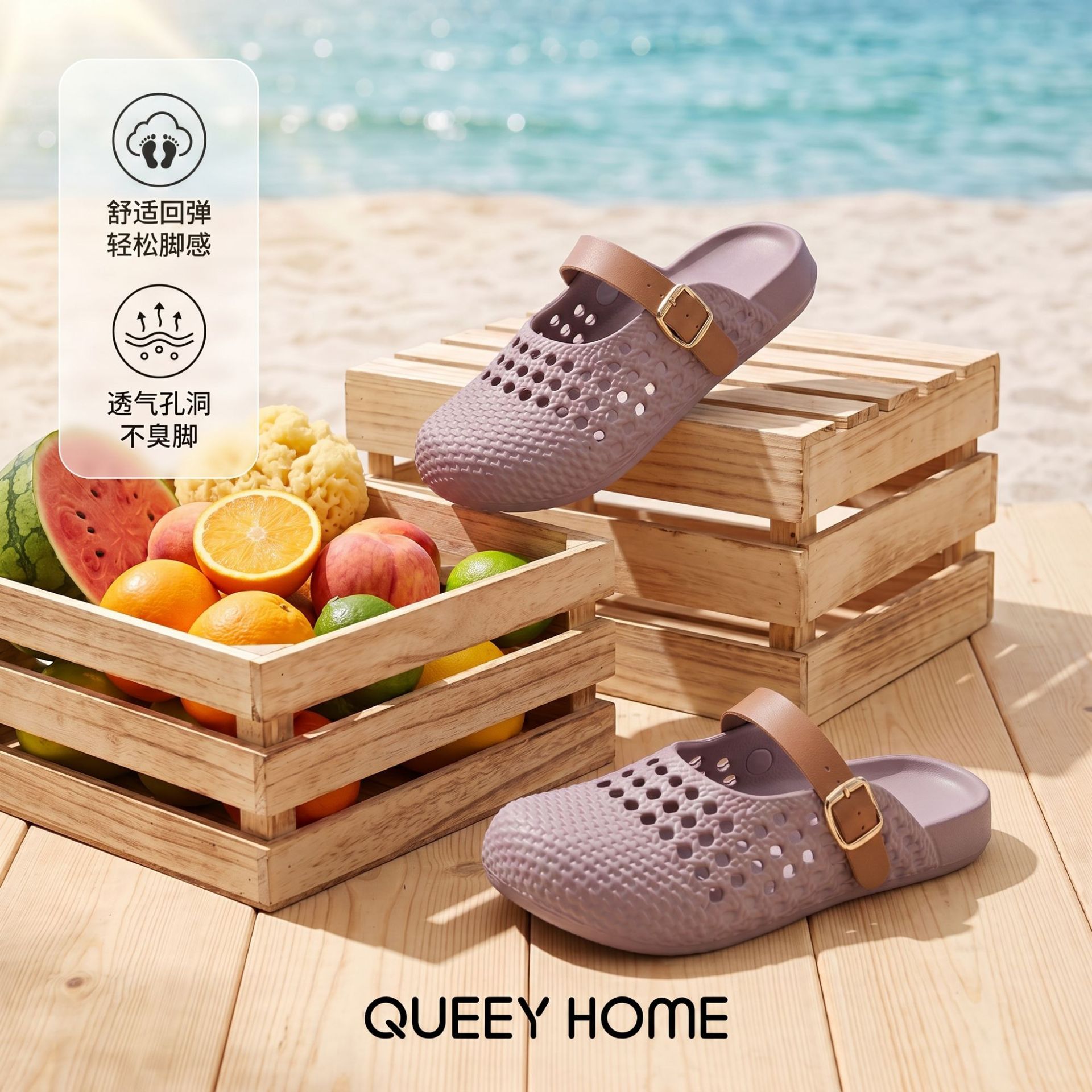 Croc schoenen dames zomer bovenkleding 2026 nieuwe indoor home antislip dikke zolen anti-geur en antibacteriële teen-teen sandalen