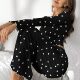 Cross-border European and American TEMU Independent Station Hot Selling New Jacquard Printed Black White Love Women's Pajamas Home Clothes