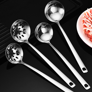 Creative Apple-Shaped Hook Stainless Steel Hot Pot Spoon Soup Ladle Colander Spoon for Home and Restaurant Use Wholesale