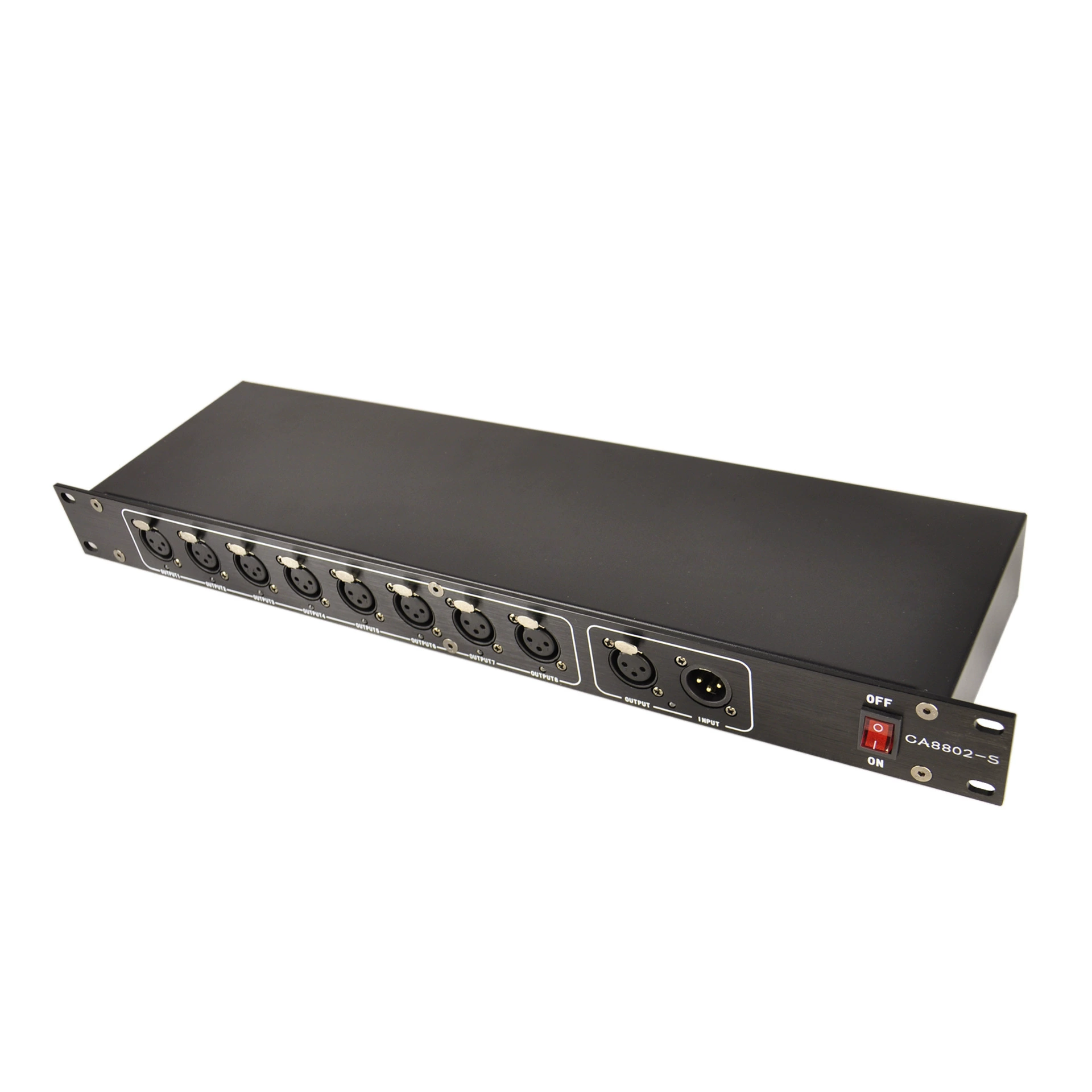 Stage lighting 8-way DMX signal amplifier signal distributor, one input and 8 outputs, with isolation