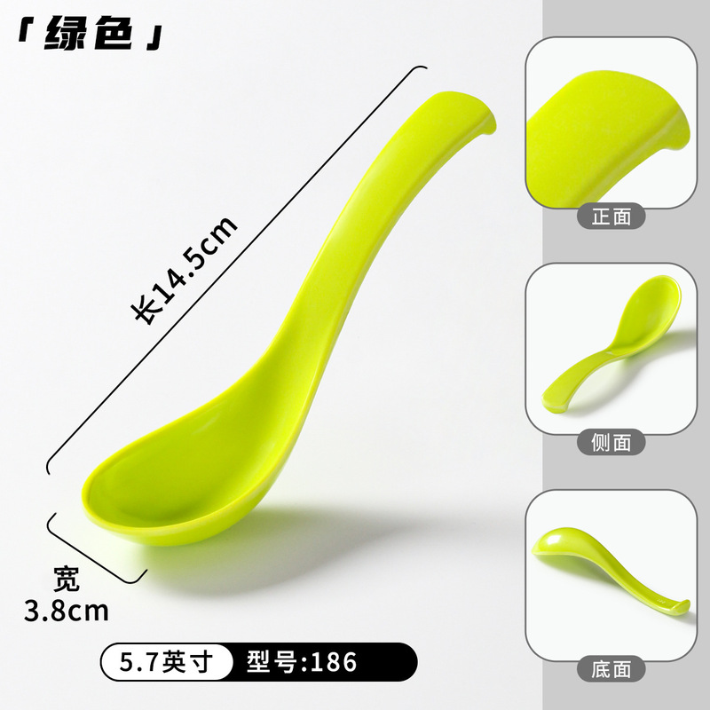 密胺餐具勺子商用餐饮塑料小汤勺仿瓷短柄匙羹调羹汤匙饭店用粥勺|undefined