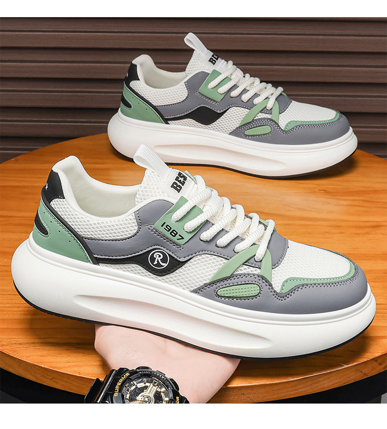 2024 Bărbați de vară respirabil liceu elevi adolescenți plasă anti-miros sport și agrement mic tată alb_voghion.com