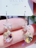 White elite crystal earings, earrings, flowered