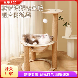 Cat Climbing Rack Cat Nest Cat Tree Integrated Space Capsule Household Small No Occupying Area Wall Solid Wood Toy Big Cat Large