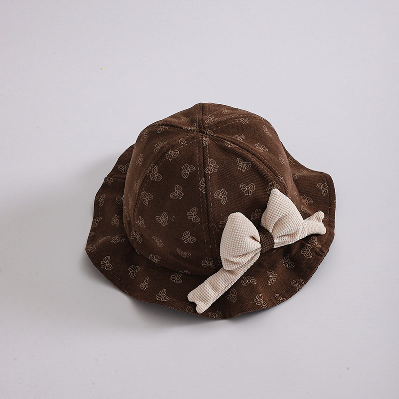 Sombrero de pescador de bebé de primavera y otoño princesa gorra de viento para bebés lindas niñas versátiles sombrero de sombrero de visor coreano