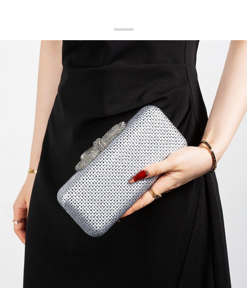 Borsa a tracolla con strass scintillanti – Elegante pochette in seta con tracolla a catena staccabile, chiusura magnetica e tasca per telefono_voghion.com