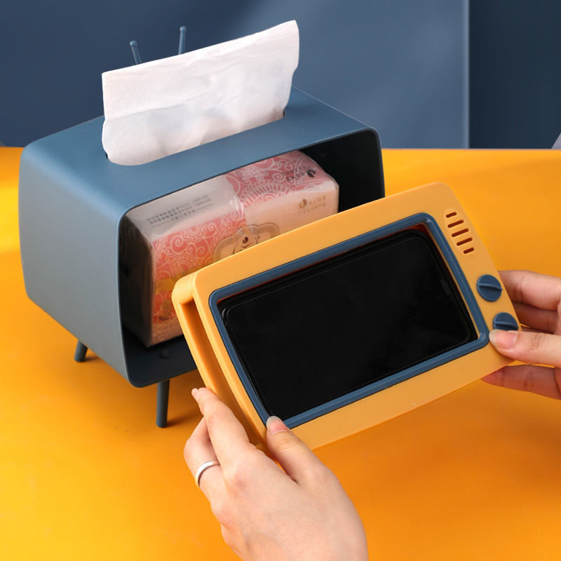 Caja de pañuelos para el hogar sala de estar mesa de café TV soporte para teléfono móvil Nórdico creativo lindo simple caja de pañuelos de almacenamiento