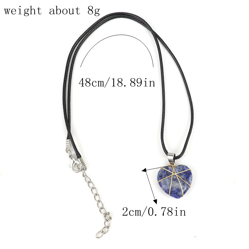 Retro Heart Shape Crystal Copper Plating Pendant Necklace 1 Piece