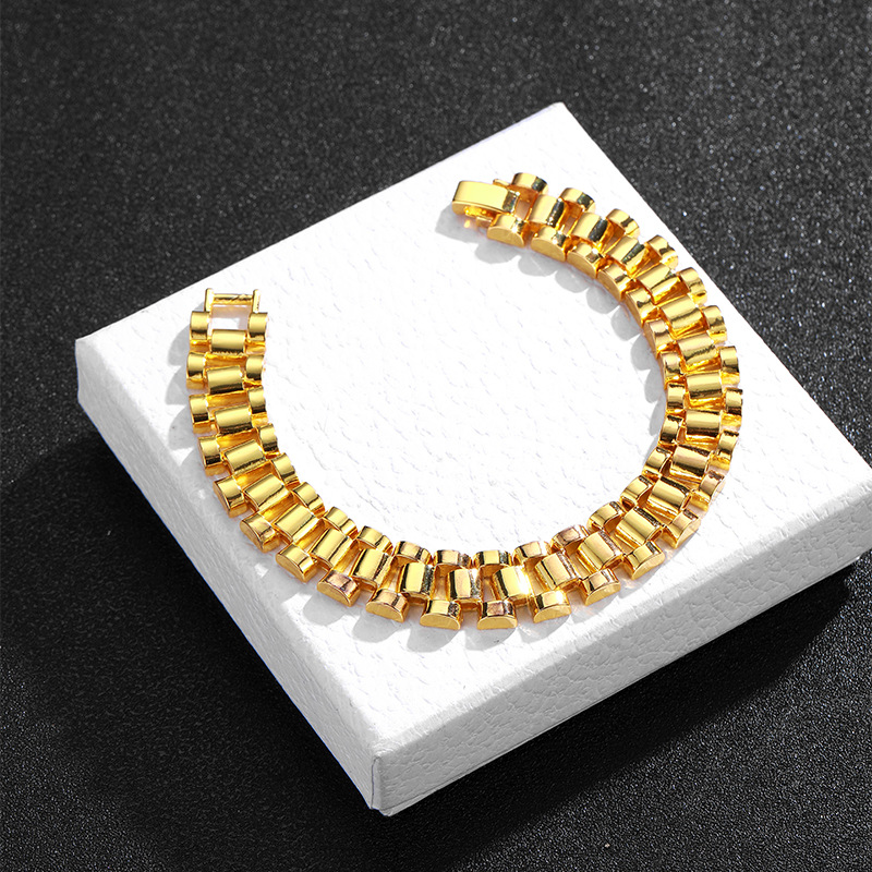 Nei Auerkette, Hip-Hop-Halskette fir Männer, modesch an dominant vergoldet Set, Bijouaccessoiren_voghion.com