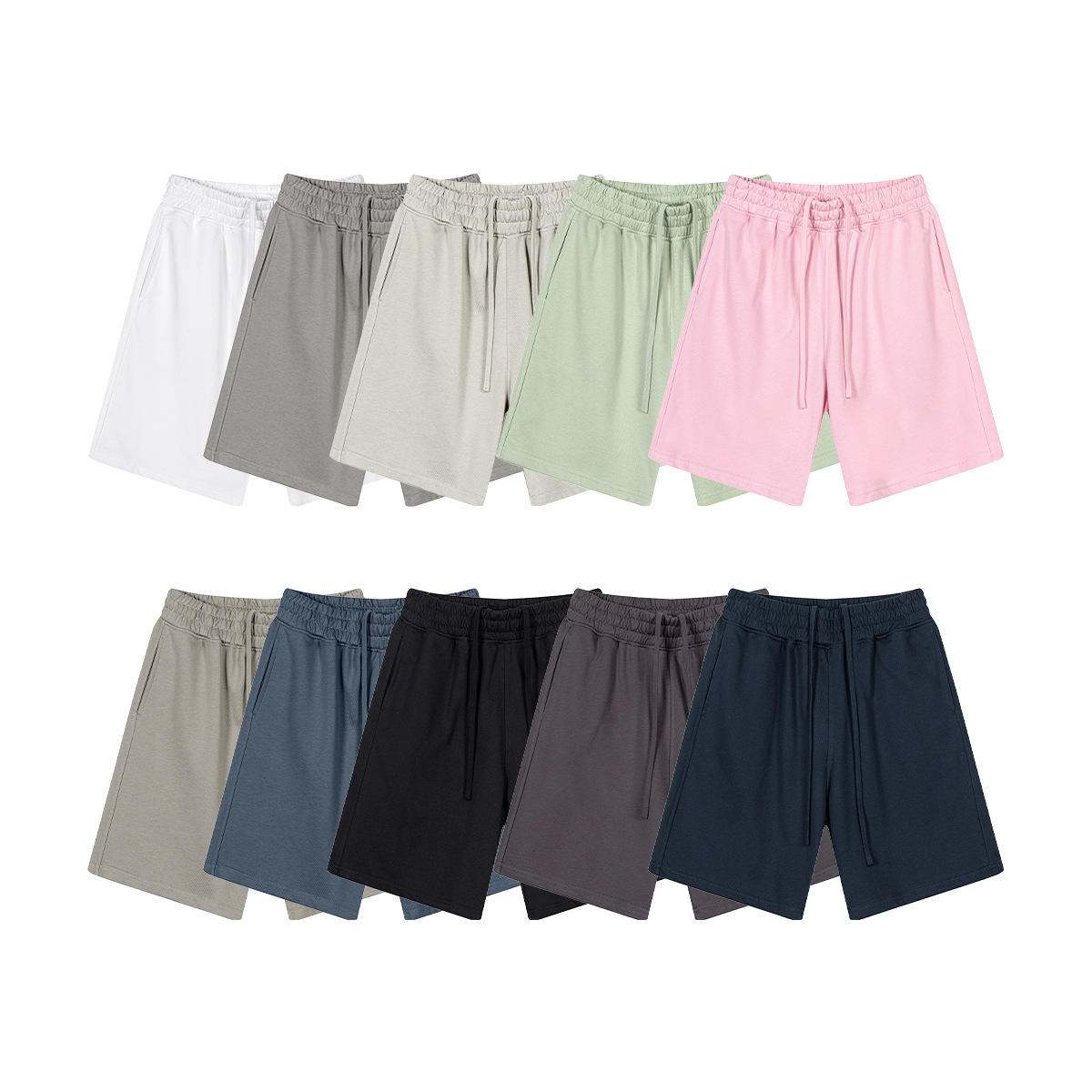 2025 verano marca de moda europea y americana 280G pantalones cortos básicos adolescentes pantalones de cinco puntos sueltos pantalones cortos deportivos casuales hombres