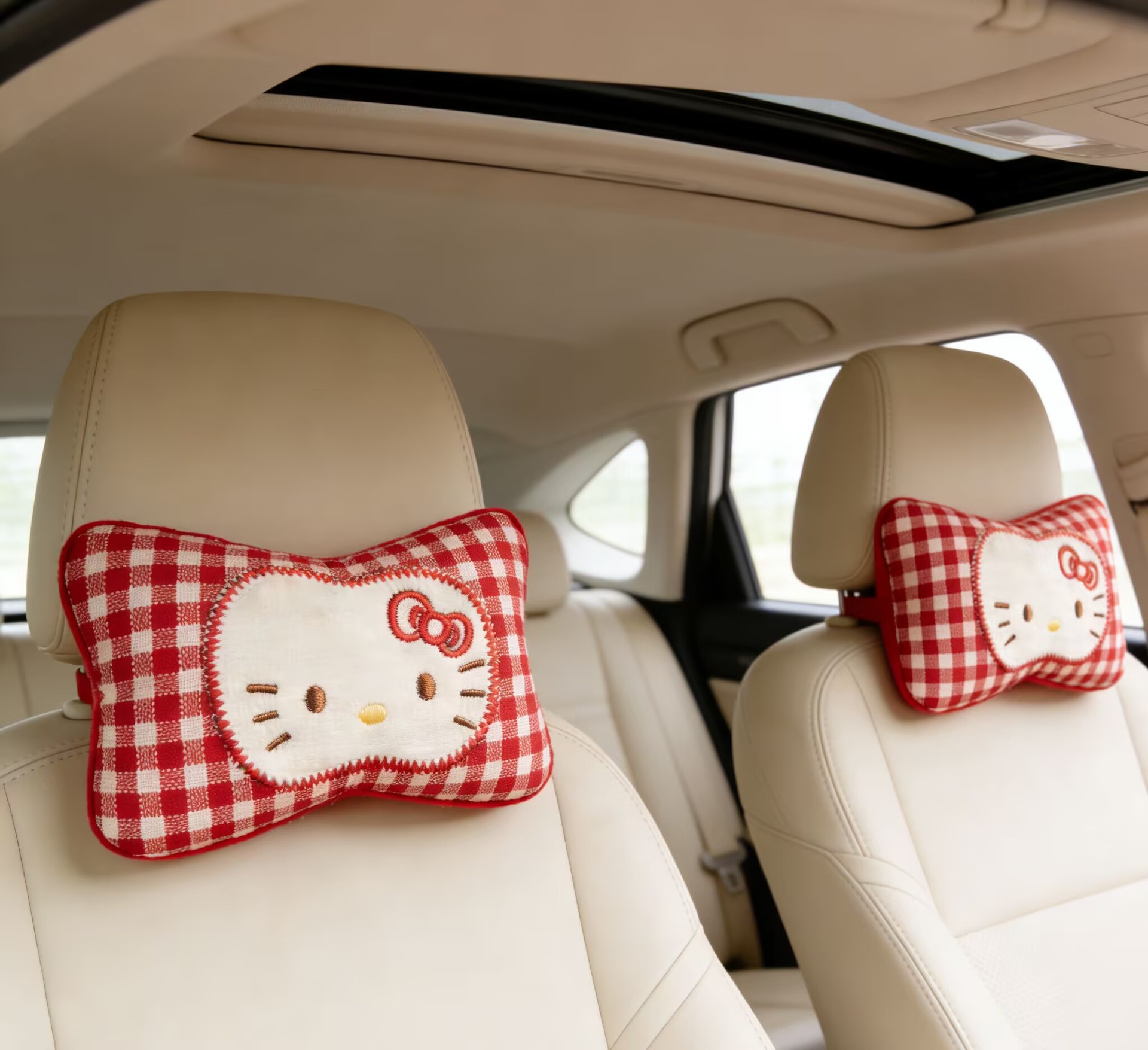 Creative In-Car Neck Pillow, Car Headrest Pillow for Women, Cute Kt Neck Support Pillow for Car Seat