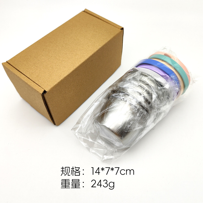304不锈钢酱汁杯防漏无花纹硅胶盖蘸料碟户外便携沙拉番茄酱容器|undefined