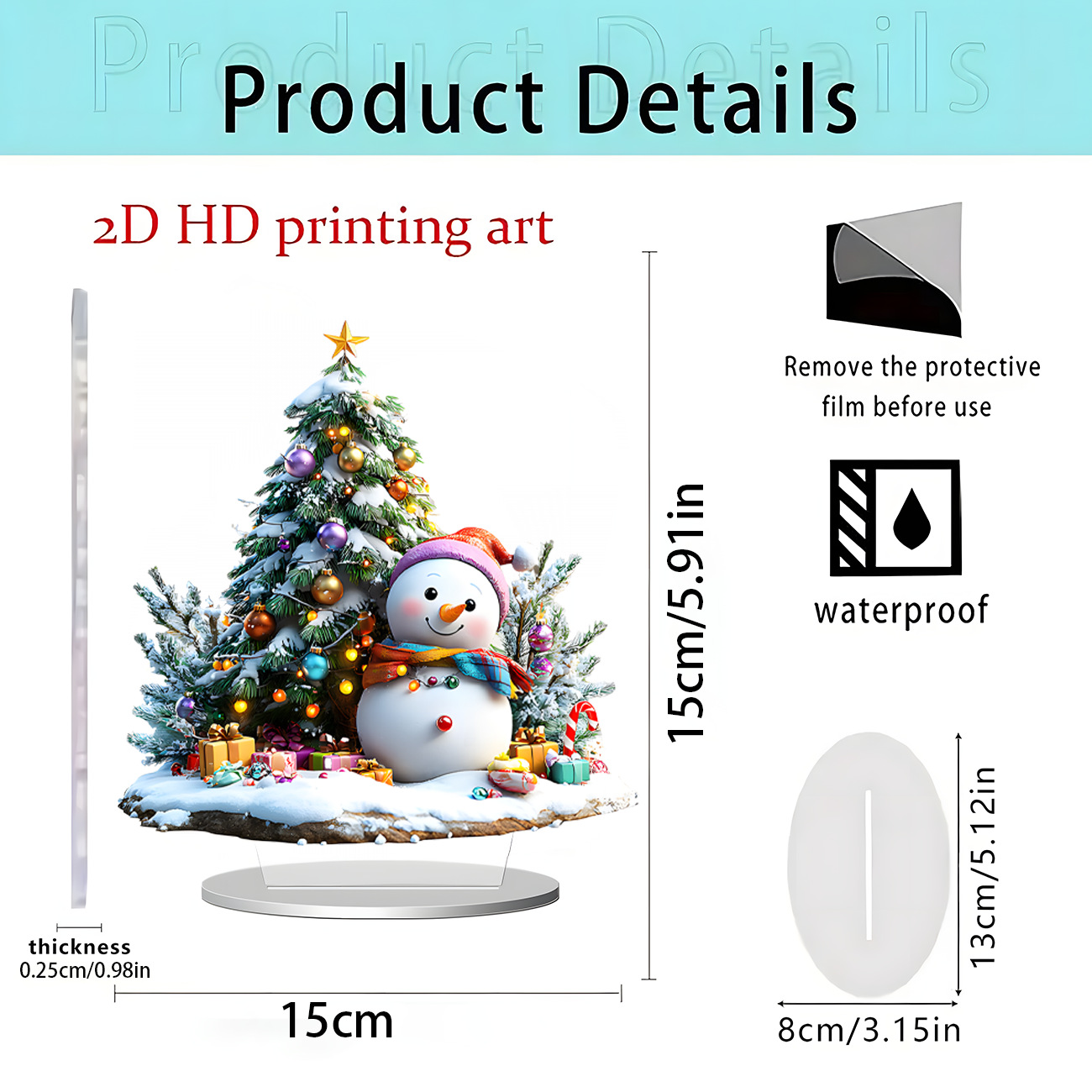 Nuevos productos transfronterizos Navidad Nochebuena Navidad Apple decoración decoración de escritorio decoración de Año Nuevo 2D acrílico