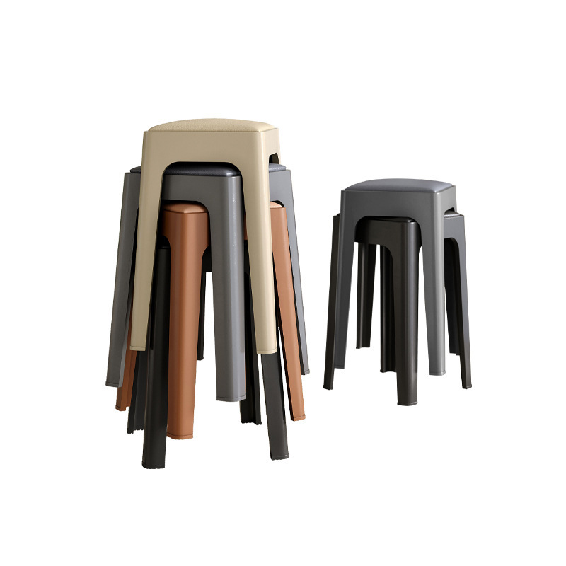 Taburetes de plástico blando se pueden apilar sillas caseras taburetes altos modernos simples taburetes ligeros de lujo taburetes altos taburetes altos