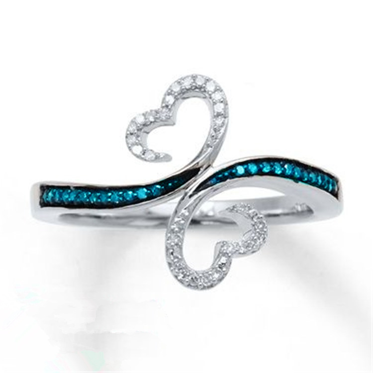 10g Weight Rhinestones Inlay Material Rings Classification 11, 5, 6 Ring Size 1 Piece Quantity Casual Simple Style Heart Shape Alloy Inlay Rhinestones Women's Rings