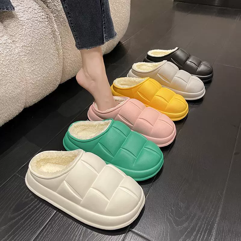 新EVA防水套脚棉拖鞋包跟女拖鞋男秋冬室内居家网红保暖外穿拖鞋