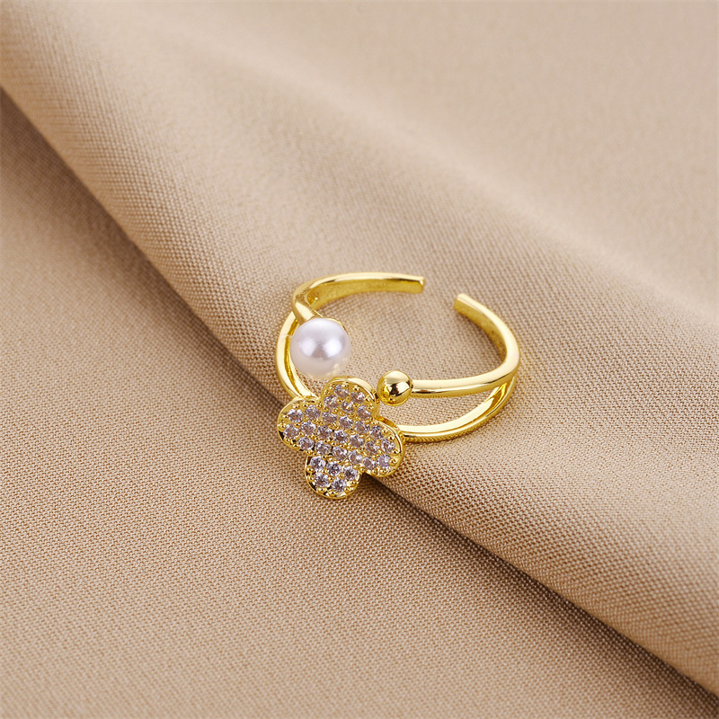 Fashion Geometric Copper Plating Zircon Open Ring 1 Piece