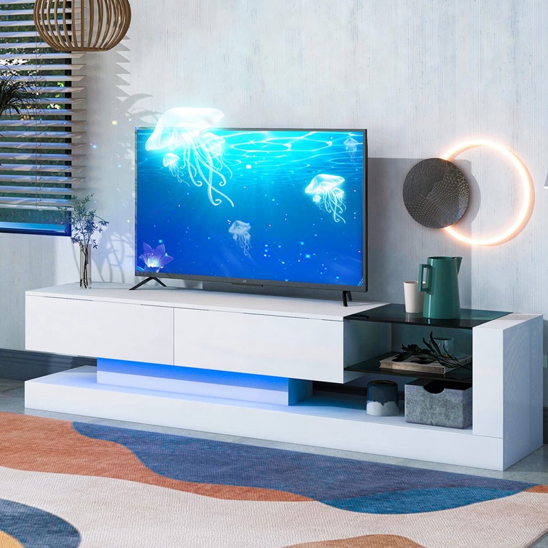 Minimalista mesa de café TV gabinete simple moderno 2023 piso nuevo apartamento pequeño ALQUILER DE TV gabinete image 5