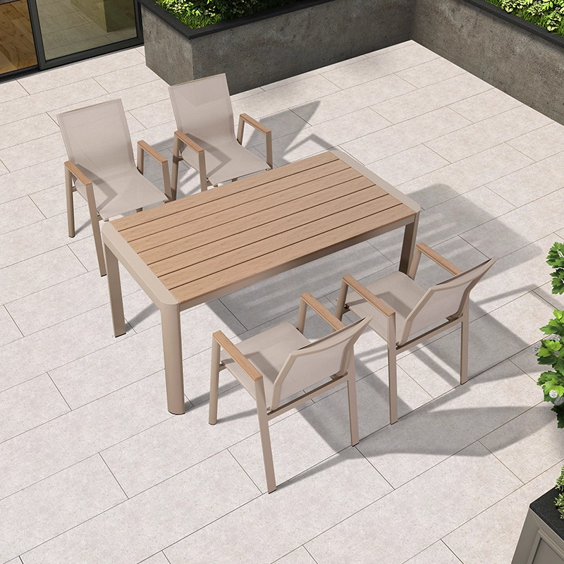 Mesa y silla al aire libre de ocio terraza al aire libre de tres piezas sillas combinadas patio terraza jardín patio telescópico