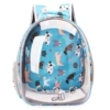 Transparent, side opening, spotted dog blue