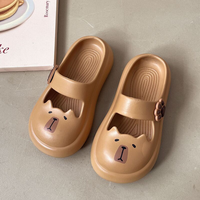 Mary Jane Slippers Women's Indoor Home Sandals Comfortable Soft Light Hole Shoes Sweet Summer Outer Wear Sandals