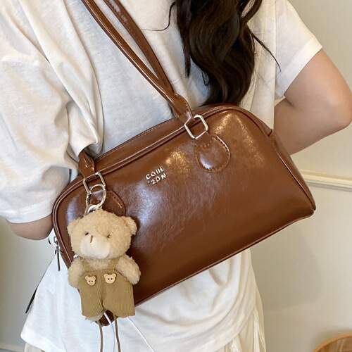 Ladies Single Shoulder Bag 2025 Retro Popular Fashion Boston Bag Versatile Hot Trendy Handbag