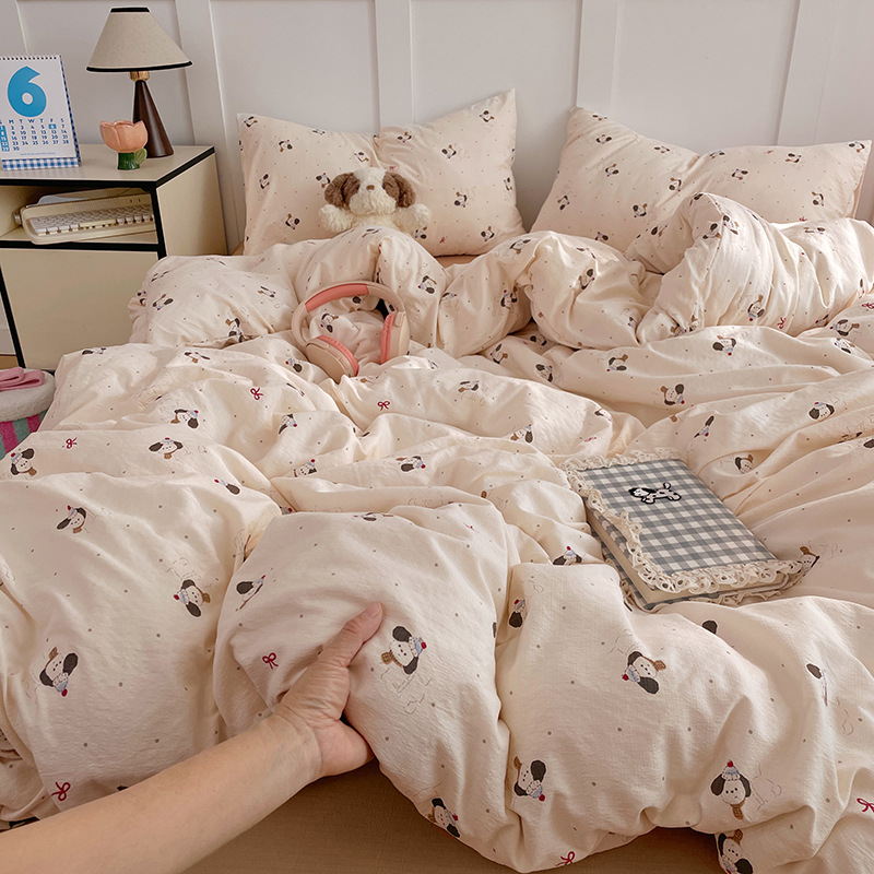 Class A Ultra-soft And Cozy Maternity Cotton Four-piece Washable Bed Sheet, Thickened Duvet Cover, Student Dormitory_voghion.com