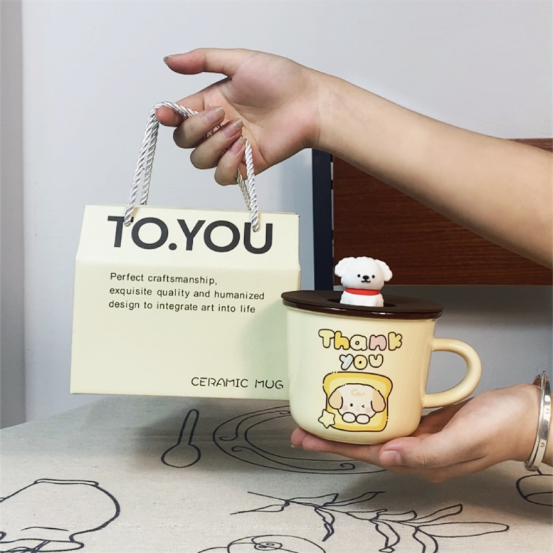 Regalos de cumpleaños para cachorros tazas de desayuno de alto valor facial tazas de marca encantadoras tazas de agua creativas tazas de cerámica caja de regalo regalo