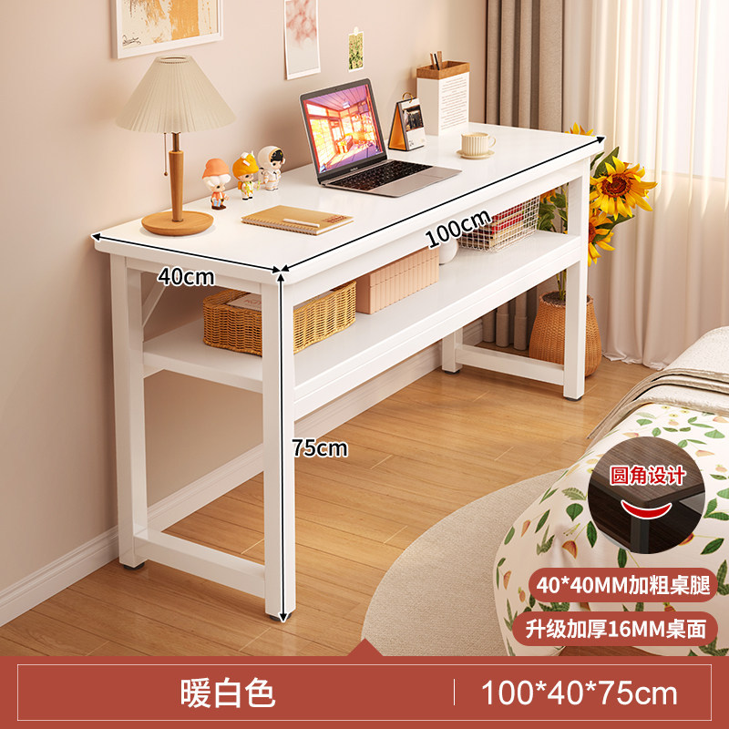 Escritorio para niñas dormitorio casero tabla larga tabla rectangular contra la pared tabla estrecha mesa de trabajo escritorio de computadora simple casa de alquiler image 29