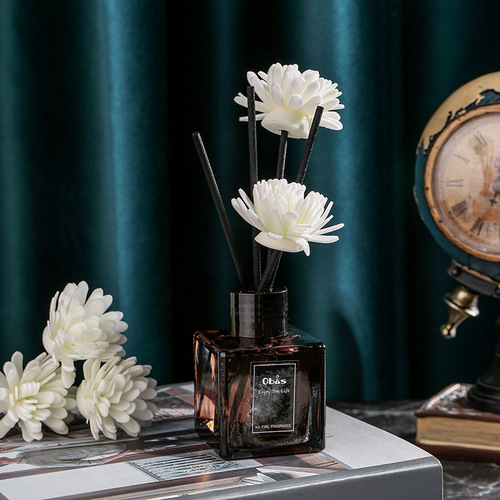 Small Square Aromatherapy Diffuser, Household Indoor Smokeless Bamboo Charcoal Aromatherapy Set, Bathroom Deodorizer, Dried Flowers, Long-lasting Fresh Air