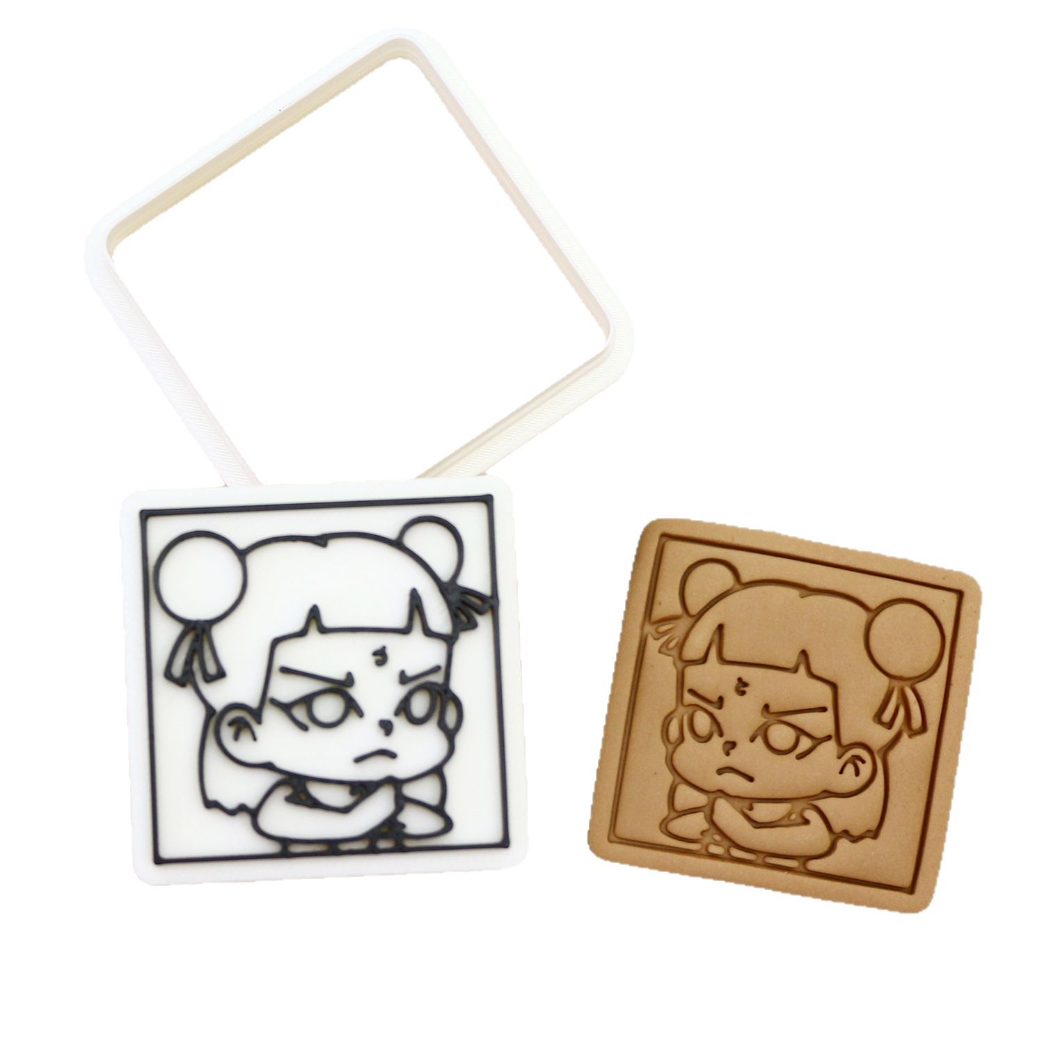 Molde de galletas de dibujos animados Nezha Shiji Niangniang Ao Bingshen Gongbao Herramienta para hornear galletas de arcilla