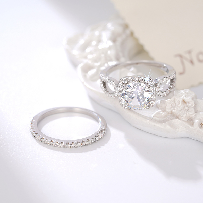 Unisex women's diamond-studded fashion elegant geometric ring fashion temperament wedding jewelry_voghion.com