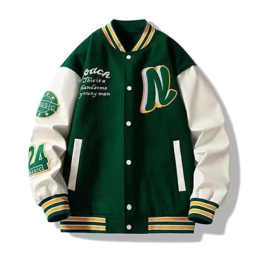 Spring and Autumn Versatile Baseball Jacket Outerwear Youth High Street Trend Brand Hong Kong Style Japanese Omotesando Style Korean Style Trendy Loose Jacket