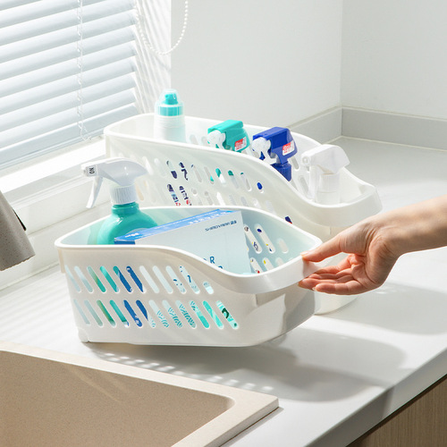 Kitchen cabinet Japanese storage box utensil storage basket with wheels miscellaneous storage box drain slope mouth storage box