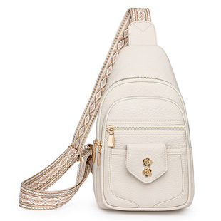 New Bag Cross-border Explosive Women's Chest Bag Retro All-match PU Crossbody Bag Casual Fashion Women's Chest Bag