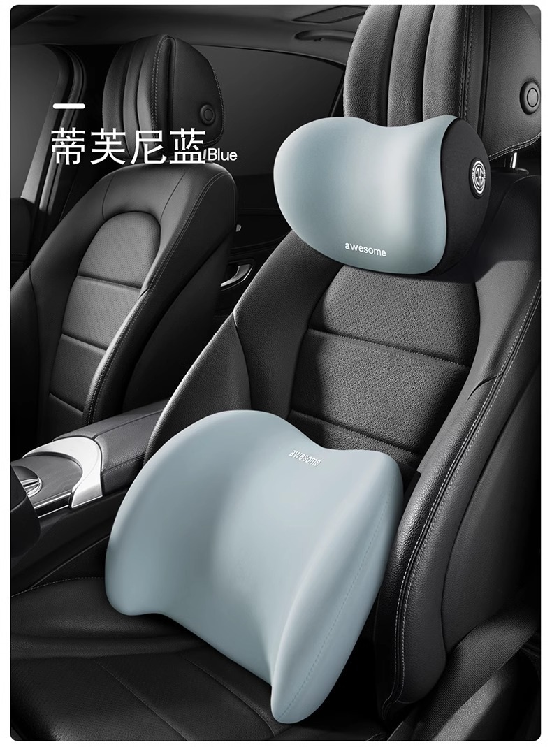 Car headrest car pillow car seat memory cotton waist cushion car neck pillow a pair of car pillow neck pillow