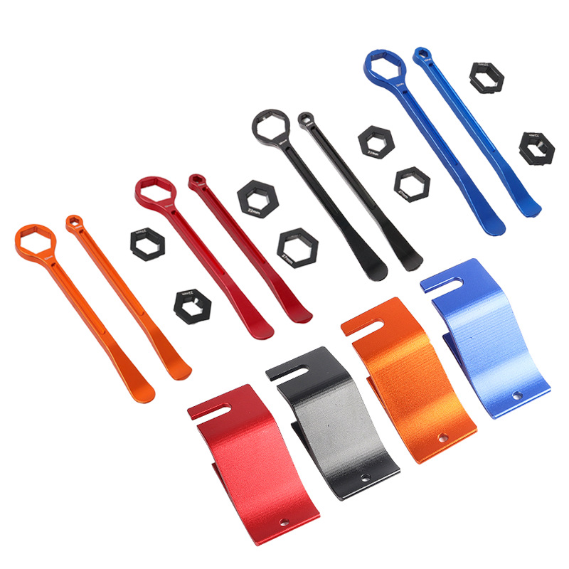 Off-Road Motorcycle Tire Repair Accessories Cnc Tire Removal Tool Hexagonal Wheel Axle Wrench Tire Removal Pry Bar