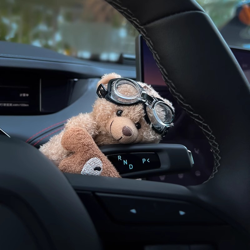 Car Fender Interior Decoration Ornaments Cute Bear Leader Dog Car Fender Wiper Decorative Doll