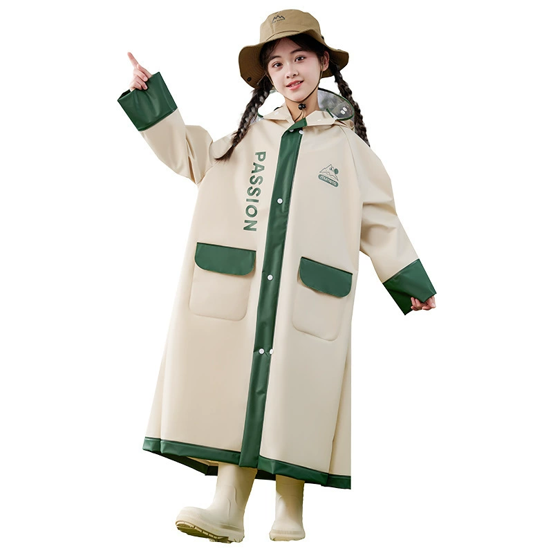Raincoat для студентов мальчиков, длинный рюкзак (моук?)