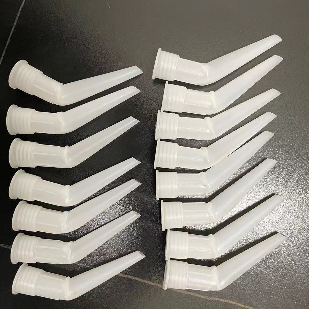 美容胶通用款美缝硬胶嘴弯嘴直角玻璃胶白色配件